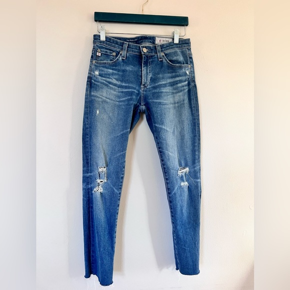 AG Prima distressed size 26 Cigarette straight crop jeans - Picture 2 of 9